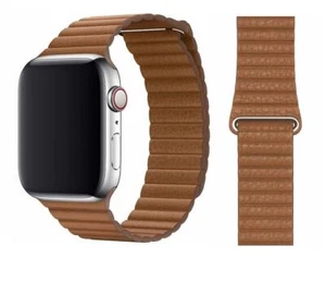 Oryginalna skórzana bransoletka Apple Loop Rozmiar L 42/44/45mm Saddle Brown Bardzo dobra - Zdjęcie 1 z 1
