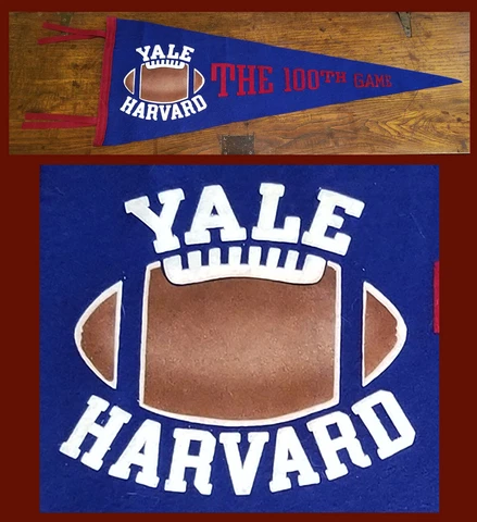VINTAGE 1983 Harvard University Crimson Vs Yale Bulldogs Football Pennant! WOW! Cover