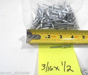 REMACHE POP 100 PIEZAS. 3/16 X 1/2" PULGADA CABEZA DE ALUMINIO ACERO MANDRIL POP REMACHE - Imagen 1 de 1