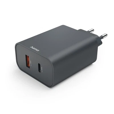 Hama 45W Schnellladegerät 1x USB-C 1x USB PD Ladegerät Netzteil Mehrfach Stecker - Bild 1 von 4