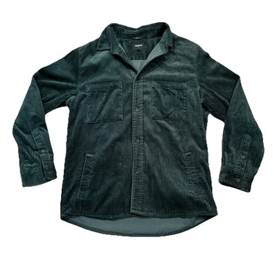 Common Need Corduroy Shirt Mens L Green 100% Cotton Long Sleeve Boxy Fit Retro - Image 1 of 4