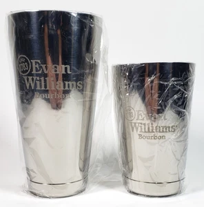 Evan Williams Bourbon Edelstahl Gläser Becher Set 5" & 7" Neu - Bild 1 von 8