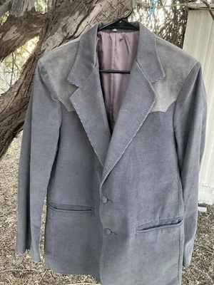 VTG Pioneer Wear Mens Blazer 40L Western Suede Yoke Corduroy Sport Coat [283] - Image 1 of 4