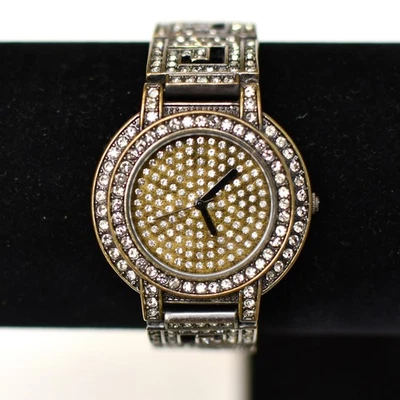 Reloj de mujer vintage Heidi Daus cristales de Swarovski blanco y negro batería nueva Foto 1 de 4