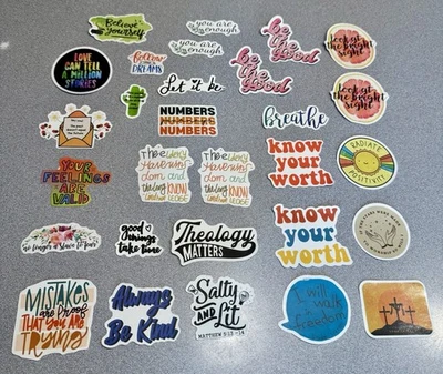 Motivational Inspirational Good Vibes Religious Stickers Lot Of 29 - Image 1 of 4