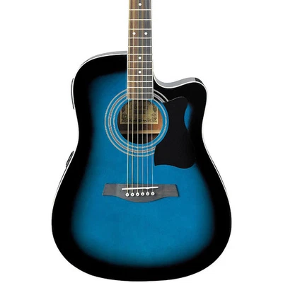 Ibanez V70CE Dreadnought Acoustic-Electric Guitar Transparent Blue - Image 1 of 4