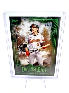 2025 Topps x Bob Ross The Joy of Baseball GUNNAR HENDERSON Green Bat on Ball /75 - Picture 1 of 2