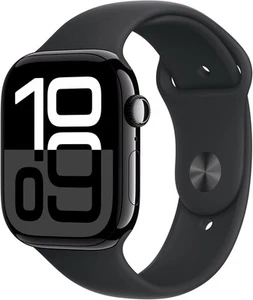 Apple Watch Series 10 GPS 46mm Aluminum Case with Black Sport Band - M/L - Jet B - Photo 1 sur 7