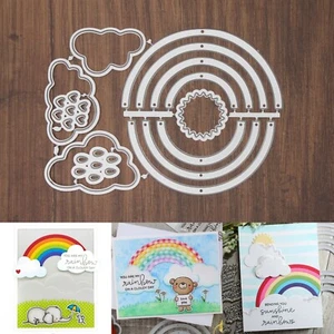 Rain & Sun Weather Cutting & Embossing Dies – Clouds Rainbow St. Patrick's Day - Picture 1 of 12