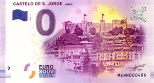 PORTUGAL Lisbonne, Castelo de S. Jorge, N° de la 5è, 2017, Billet Euro Souvenir - Afbeelding 1 van 2