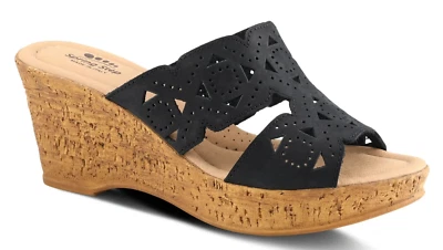 Spring Step Womens Flamyo Leather Slide Sandals - Black, 41M NEW - Image 1 of 4