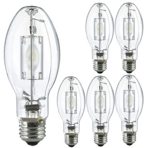 6Pack 150W Metal Halide ED17, E26, Pulse Start, Clear HID, 4000K, 13300LM - Picture 1 of 6