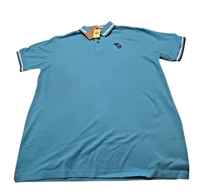 Abercrombie & Fitch Poloshirt Herren XL Blau Slim Fit Kurzarm Elch Logo - Bild 1 von 10