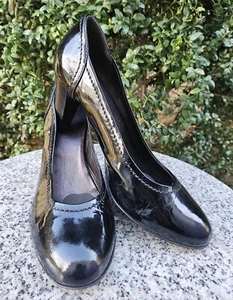 AGL Women's Black Patent Leather Pumps Heels Size : 42EU, 11US Made in Italy - Picture 1 of 18