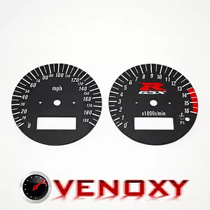 Suzuki GSX-R 750 1996-1999 MPH Aftermarket Instrument Cluster Black Gauge Faces - Foto 1 di 1