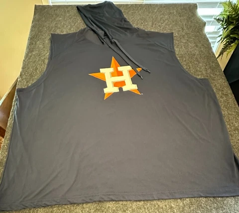 MLB Houston Astros Stitches Blue Hoodie Vest Sleeveless  Shirt Men's 5XL NWT D18 Cover