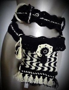 Sicilian belt bag knit & crochet cintura con fibia uncin. e tracolla/marsupio - Foto 1 di 6