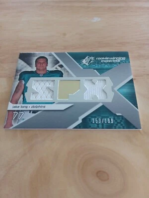 2008 SPx Winning Materials Letters #RD /99 Jake Long #RM-JL Rookie Dual Patch RC - Image 1 of 2