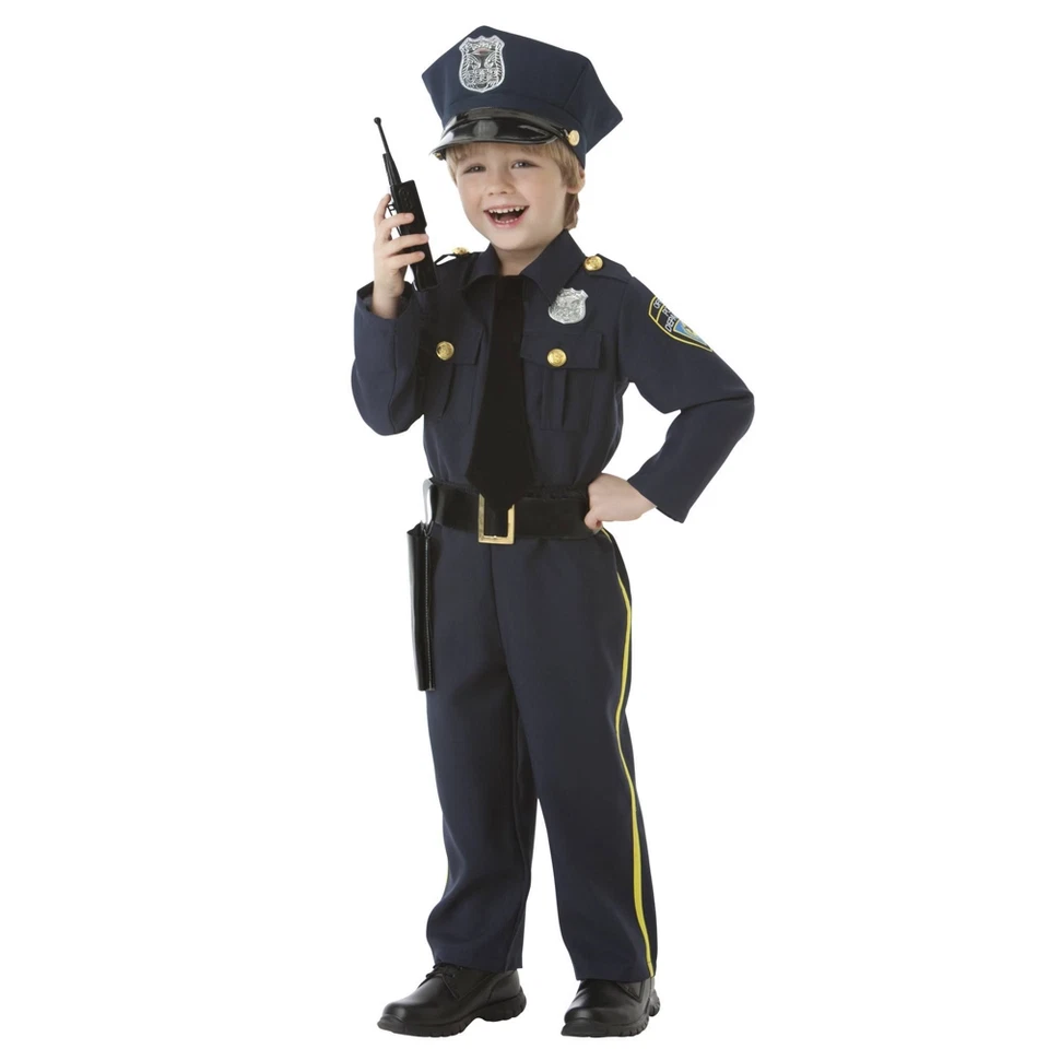 Disfraz de oficial de policía niño pequeño talla 2T héroe de Halloween en azul Foto 1 de 4
