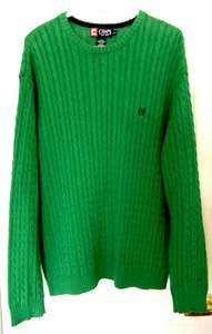 CHAPS 100% Breathable Cotton Crew Neck Sweater- L, green - Picture 1 of 14