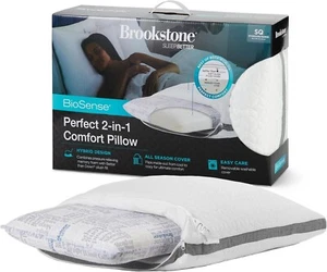 Brookstone Cuscino Memory Foam con Imbottitura Meglio Del Piumino - Design Doppio Comfort - Foto 1 di 9