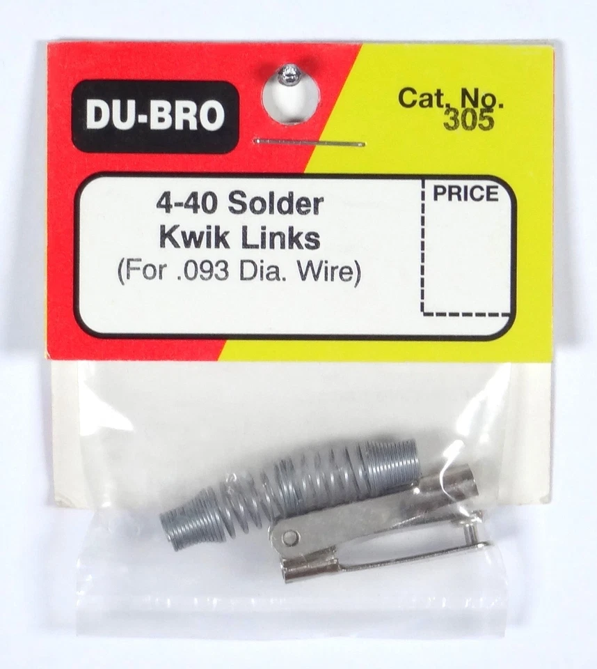 DU-BRO 4-40 SOLDER KWIK-LINKS FOR .093 WIRE ( PACKAGE OF 2 )( CAT. # 305 ) - Image 1 of 1