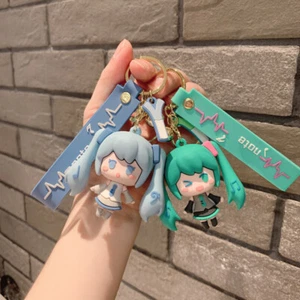Original Hatsune Miku Charm Keychain Vocaloid Keyring Anime 3D Silica Gel Charac - Picture 1 of 13