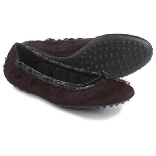 TOD’S Nuove scarpe ballerine Tod's da donna ballerine in pelle di vitello marrone $670 taglia 5 5
