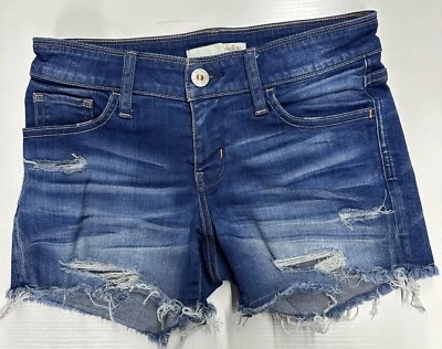 Daytrip Womens Shorts size 24 Lynx Denim Blue Distressed inseam 3.5 low rise - Image 1 of 4