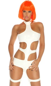 Forplay Sexy Futuristic Fifth Element White Catsuit Costume Leeloo 553462 - Picture 1 of 2