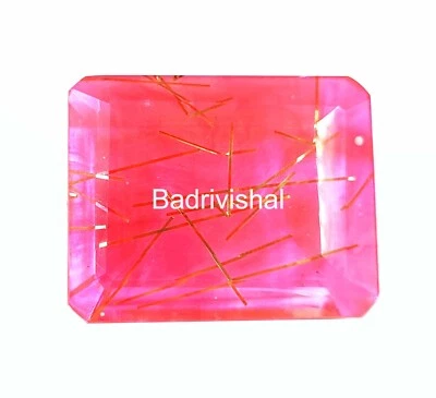 Rutilated Quartz Certified 138 Ct Emerald Cut Bi-Color Fresh Offer Gemstone 4JUI - Image 1 of 4