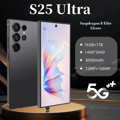 NEW 5G Unlocked S25 Ultra Smartphone 6.9" 16+1TB 8000mAh Android 15 Dual SIM - Image 1 of 4