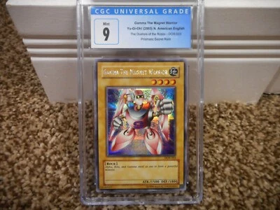 Yu-Gi-Oh Gamma the Magnet Warrior cgc 9 MINT 2003 Prismatic Secret Rare DOR-003  - Image 1 of 4