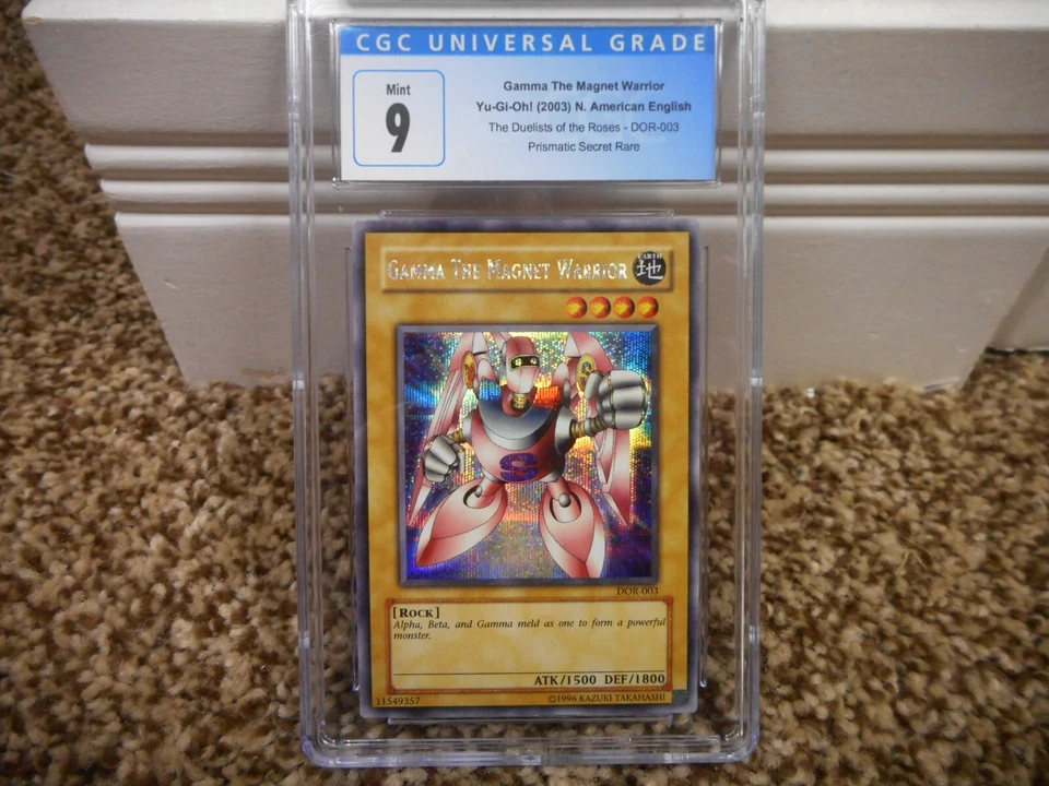Yu-Gi-Oh Gamma the Magnet Warrior cgc 9 MINT 2003 Prismatic Secret Rare DOR-003  - Image 1 of 4