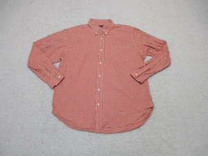 American Living Button Up Shirt Extra Large Adult Orange Check Casual Pocket Men - Picture 1 of 9