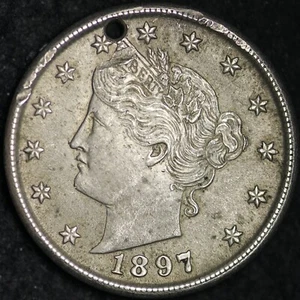 1897 Liberty V Nickel UNC Details FREE SHIPPING E191 UNX - Picture 1 of 2