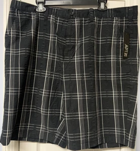 Apt 9 Shorts Herren Gr. 42 kariert schwarz Baumwolle Seersucker Bermuda Flatfront - Bild 1 von 6