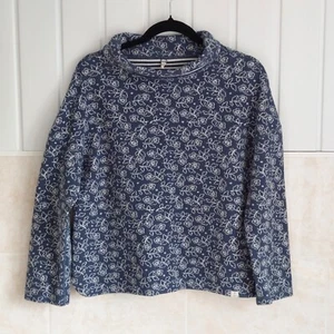 SEASALT Blue Footpath Reversible Jersey Tunika Top UK12 Floral Stripe Pattern - Bild 1 von 22
