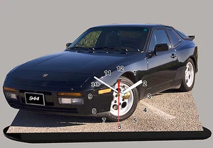 PORSCHE 944 NOIR-04 en horloge miniature sur socle - Imagen 1 de 1