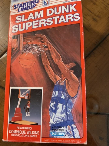 Starting Lineup Slam Dunk Superstars DOMINIQUE WILKINS Atlanta Hawks 1989 NEW Cover