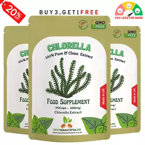 Chlorella 600mg Kapseln, Immunsystem 100% Natürlich & Stark - Super Grüngemüse - Bild 1 von 5