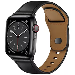 Cinturino sportivo in vera pelle moda per Apple Watch serie 10 42mm 46mm - Foto 1 di 17