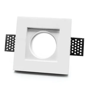 Strahlerhalter Gips Slim 30mm weiß Einbau eckig Loch 103x103mm GU10 GU5.3 - Bild 1 von 4