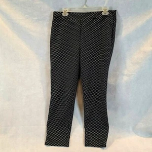 Talbots 8 Petite Chatham Ankle Black White Specs Tapered Leg Mid Rise Pants - Picture 1 of 4