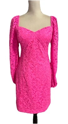 Lilly Pulitzer 10 Juliah Prosecco 粉色连衣裙 Hey Hey Bouquet 蕾丝全新带标签 278 美元 — 第 1/4 张图片