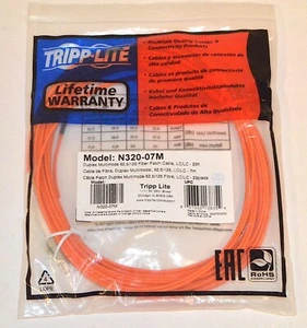 Cable de conexión de fibra óptica Tripp-Lite de 7 metros (23 pies), dúplex LC-LC *Nuevo* N320-07M - Imagen 1 de 4