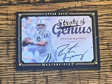 2008 Peyton Manning Upper Deck Masterpieces Canvas Auto Stroke Of Genius