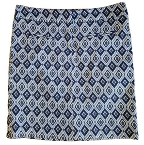 Kenar 6 blau weiß Bleistiftrock vorne hinten Taschen ungefüttert Baumwolle Stretch Schlitz - Bild 1 von 5