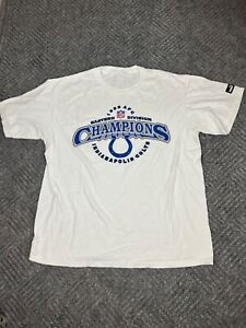 Vintage Puma Indianapolis Colts 1999 AFC Champs T Shirt Mens XL White NFL Adult