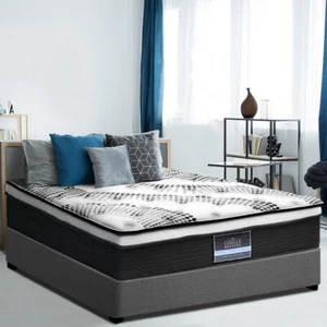Queen Size Mattress Plush Euro Top Padding Foam Bed 5 Zoned Pocket Springs 32cm - Picture 1 of 7